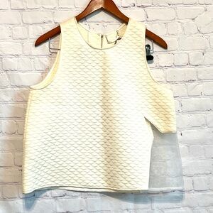 Cold Shoulder White Sleeveless Crop Top Size 8